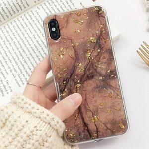 NEW iPhone XR Brown and Gold Foil Case
